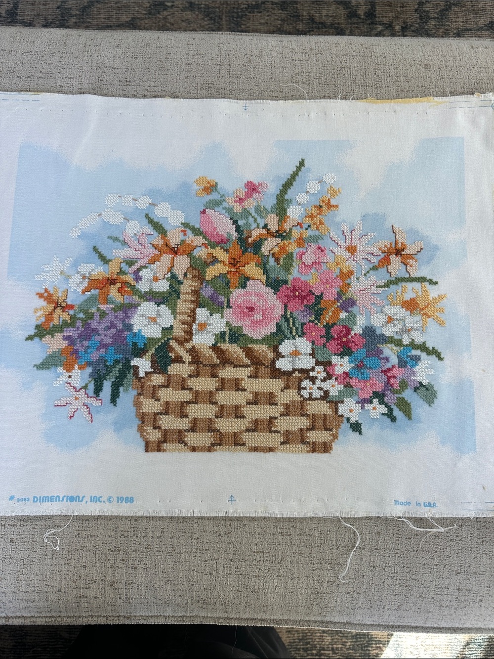 Completed Vintage 1988 Dimensions Freshly Picked Cross Stitch Dawna Barton